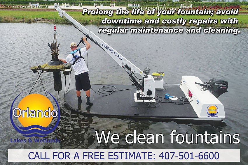  Orlando Lakes and Wetlands cleans and maintains lake fountains